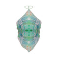 Green Abstract Halter Top