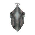 Abstract Stone Gray Halter Top