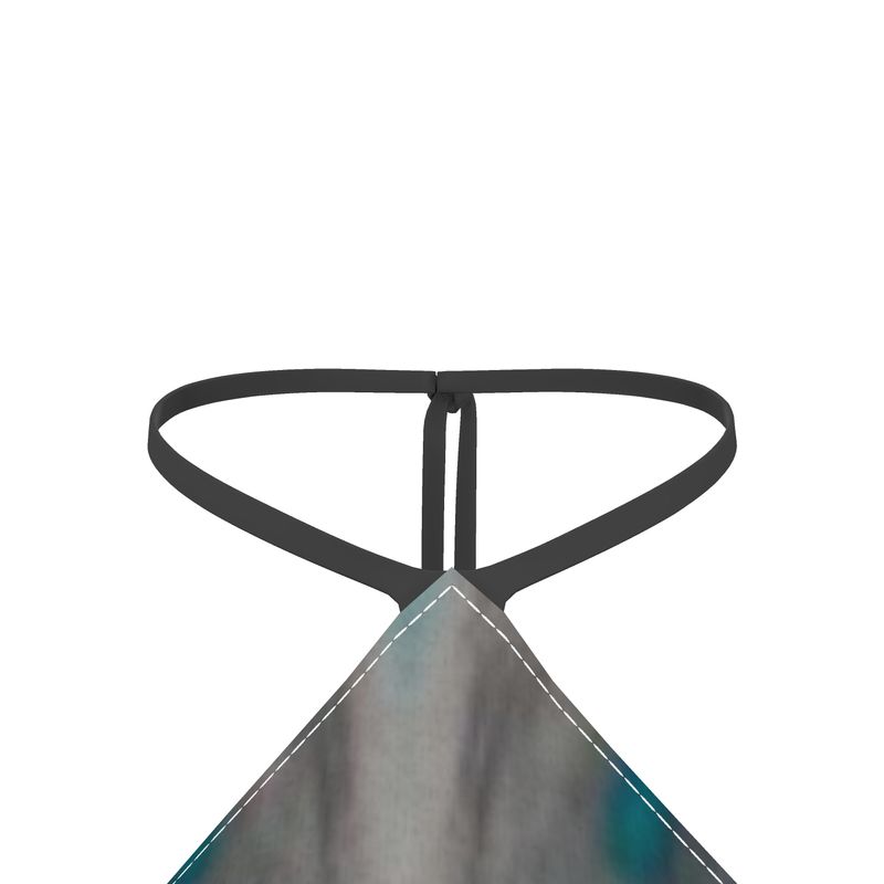 Abstract Stone Gray Halter Top
