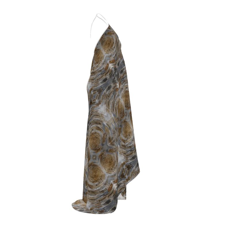 Golden Rays Halterneck Backless Dress