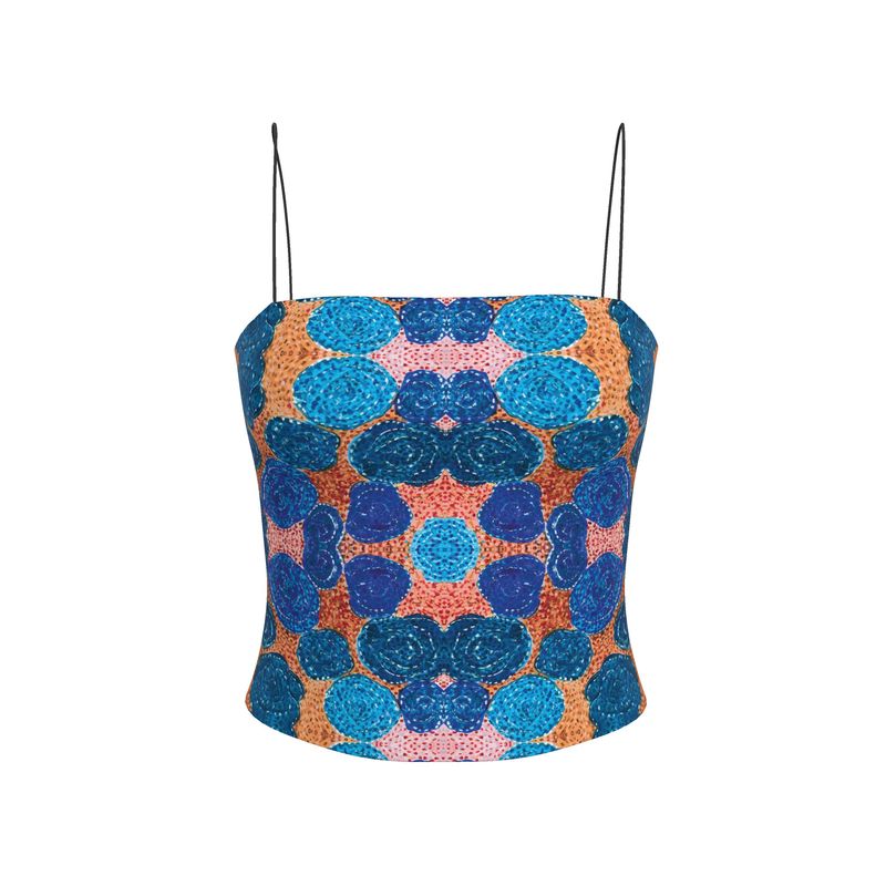 Turning Up Roses Blue Strappy Top