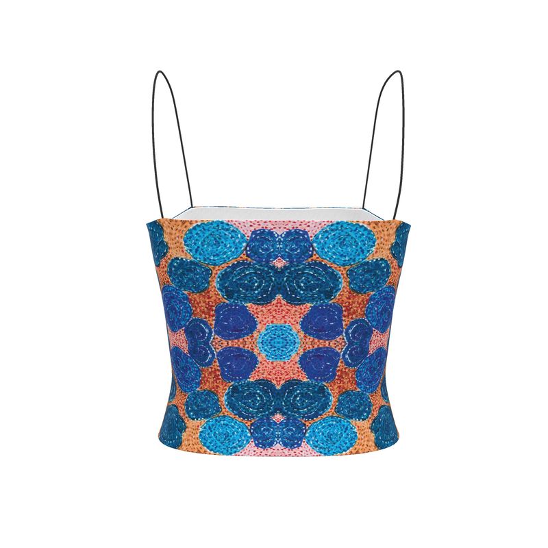 Turning Up Roses Blue Strappy Top