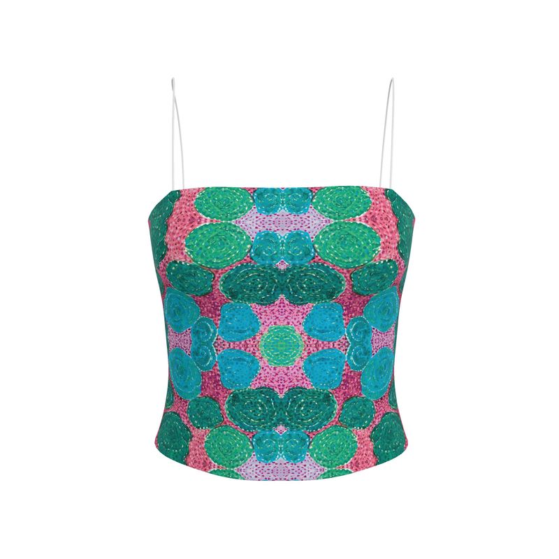 Turning Up Blue Roses Strappy Top