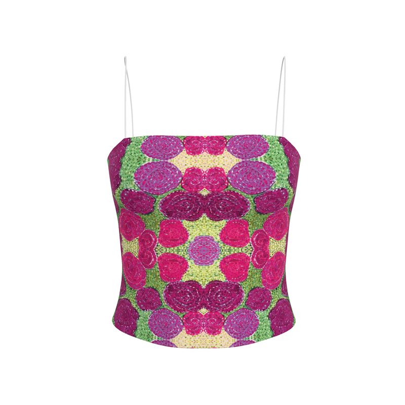 Turning Up Pink & Purple Roses Strappy Top