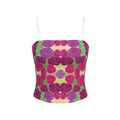 Turning Up Pink & Purple Roses Strappy Top