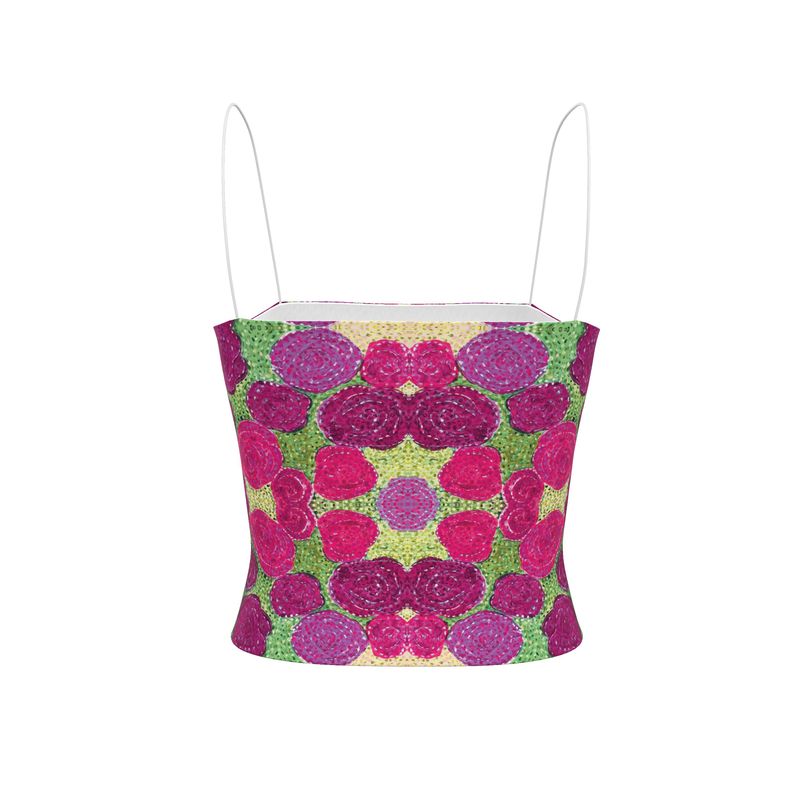 Turning Up Pink & Purple Roses Strappy Top
