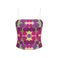 Turning Up Purple & Pink Roses Strappy Top