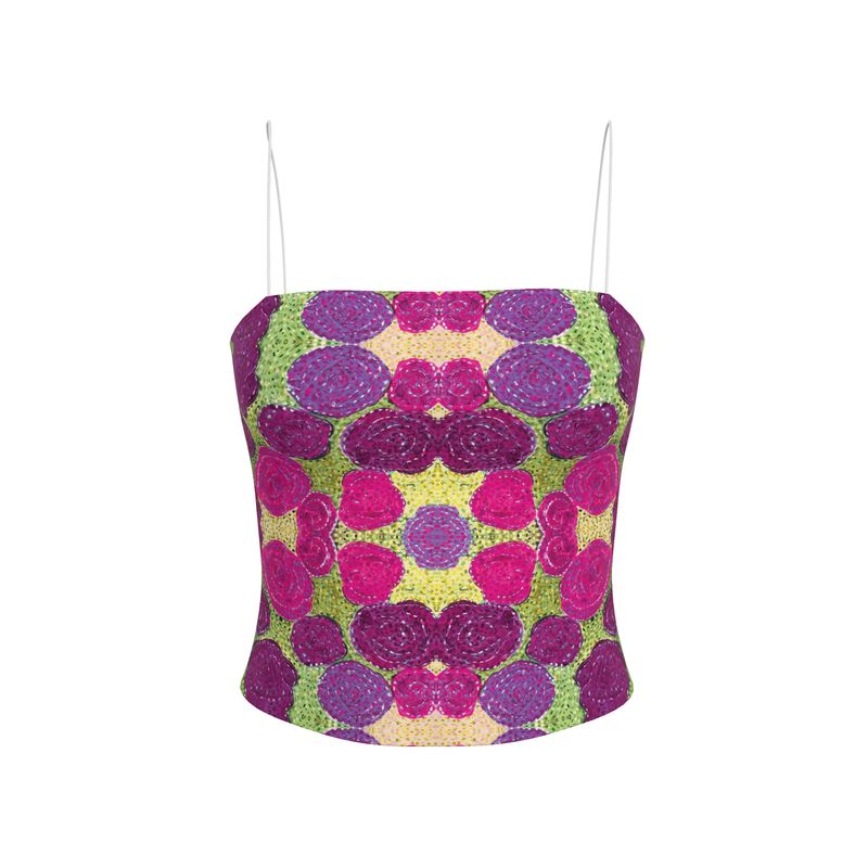 Turning Up Purple & Pink Roses Strappy Top
