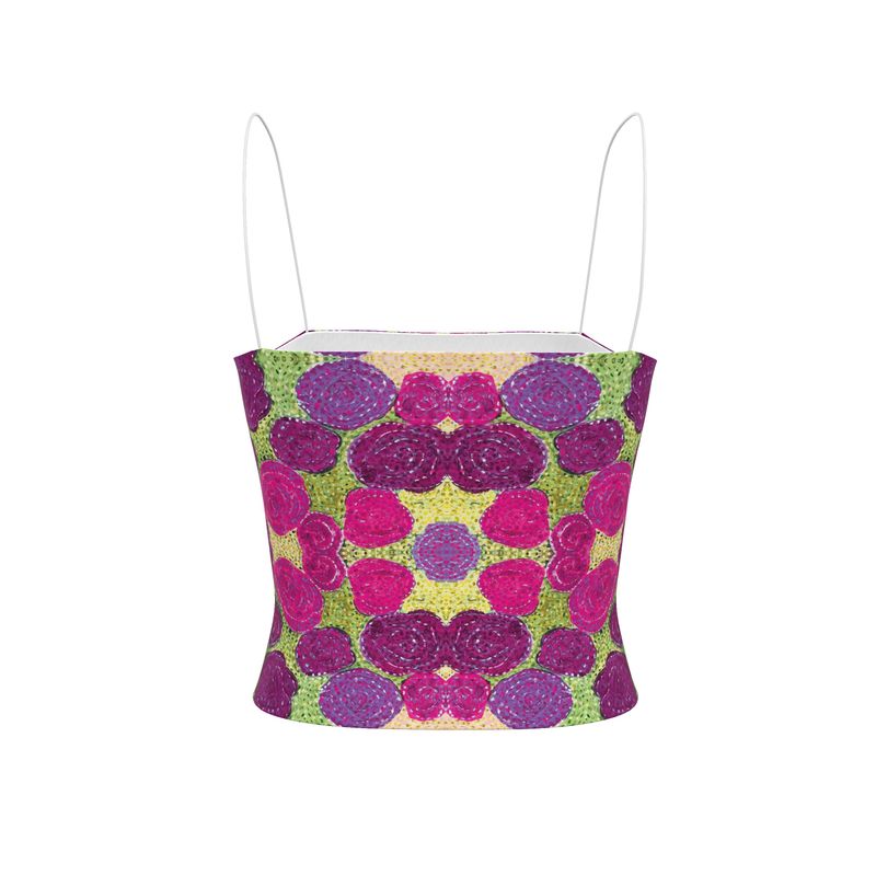 Turning Up Purple & Pink Roses Strappy Top