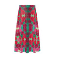 Turning Up Red Roses Midi Skirt