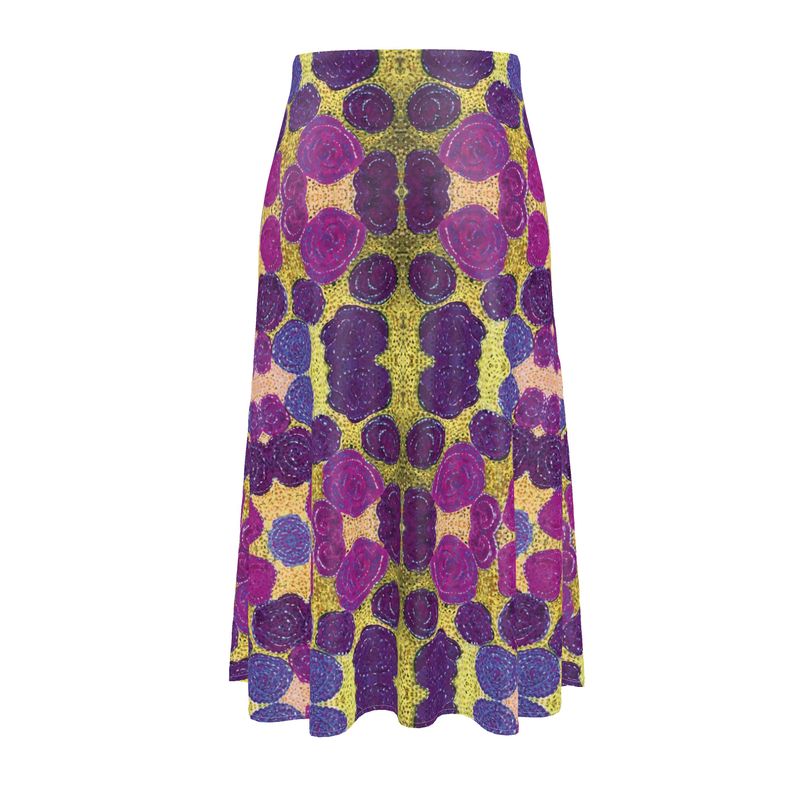 Turning Up Purple Roses Midi Skirt