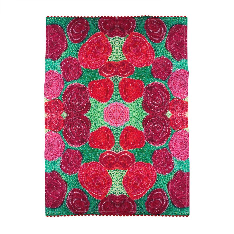 Turning Up Roses Red Tea Towels