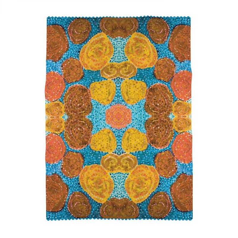 Turning Up Roses Orange Tea Towels
