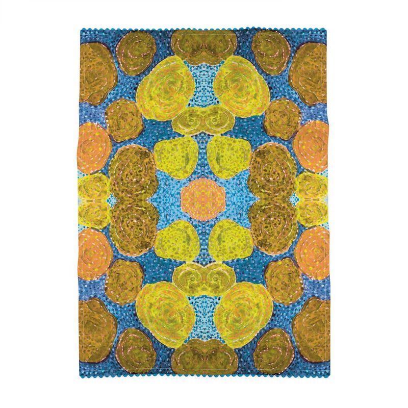 Turning Up Roses Yellow & Blue Tea Towels