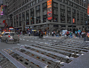 Crosswalk Reflections on Canvas Art